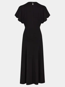 Long black drapé pression dress | Rabanne Outlet
