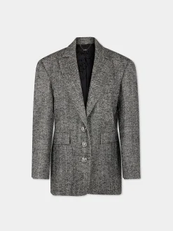 LONG BLAZER IN HERRINGBONE WOOL | Rabanne Best