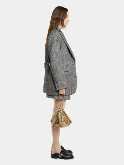 LONG BLAZER IN HERRINGBONE WOOL | Rabanne Best