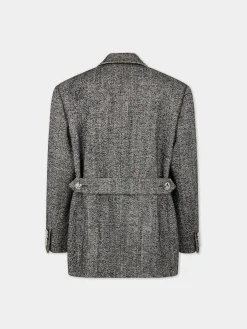 LONG BLAZER IN HERRINGBONE WOOL | Rabanne Best