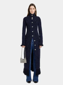 LONG COAT IN TWEED KNIT | Rabanne Online