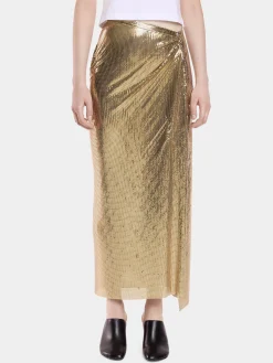 LONG GATHERED SKIRT IN MESH | Rabanne Cheap