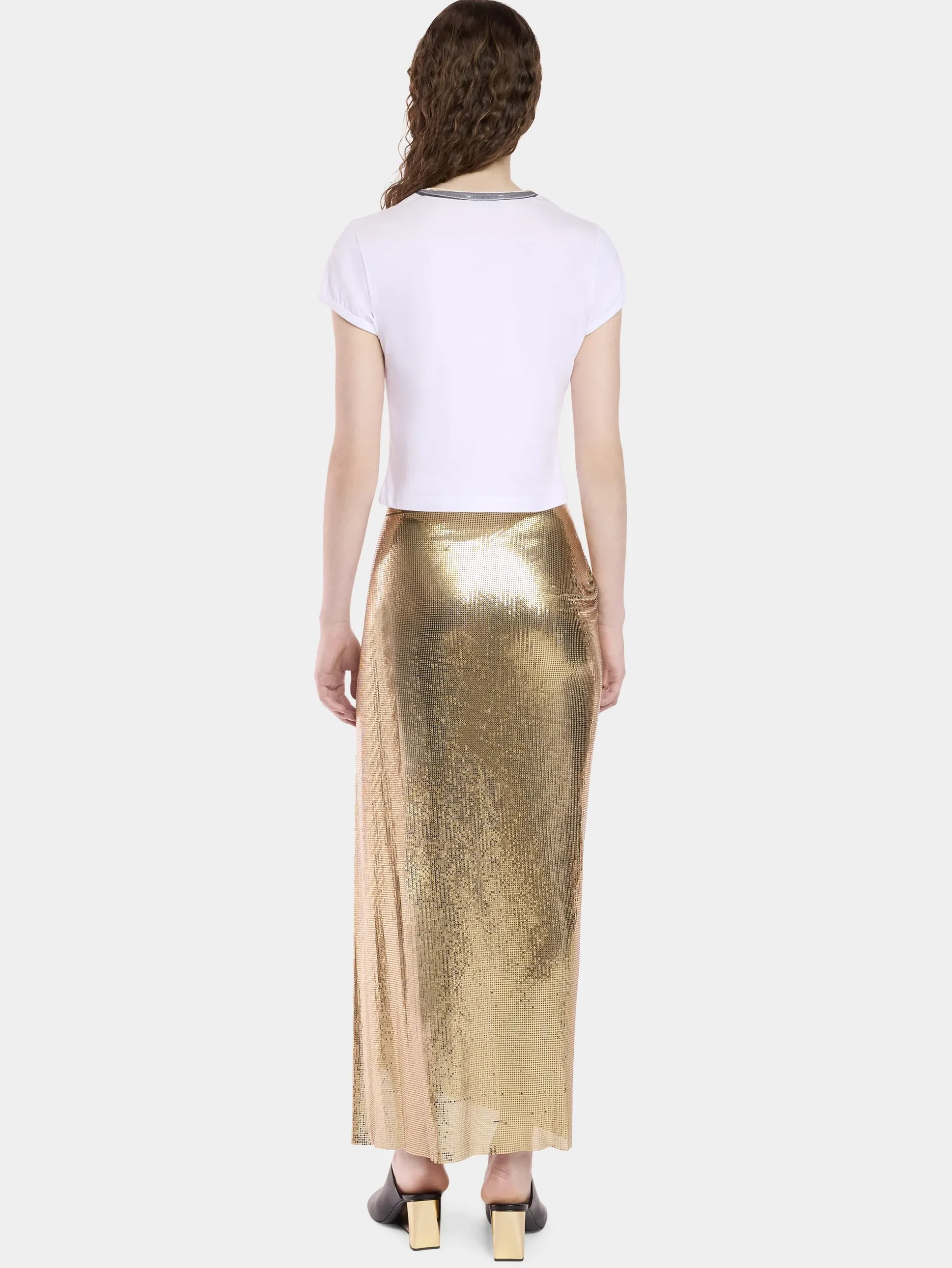 LONG GATHERED SKIRT IN MESH | Rabanne Cheap