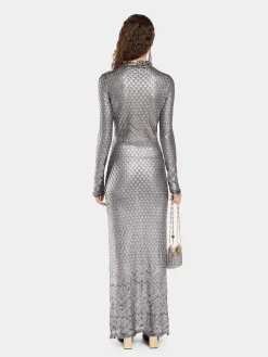 LONG LACE-LIKE KNIT DRESS | Rabanne Online