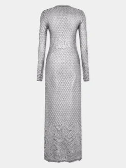LONG LACE-LIKE KNIT DRESS | Rabanne Online