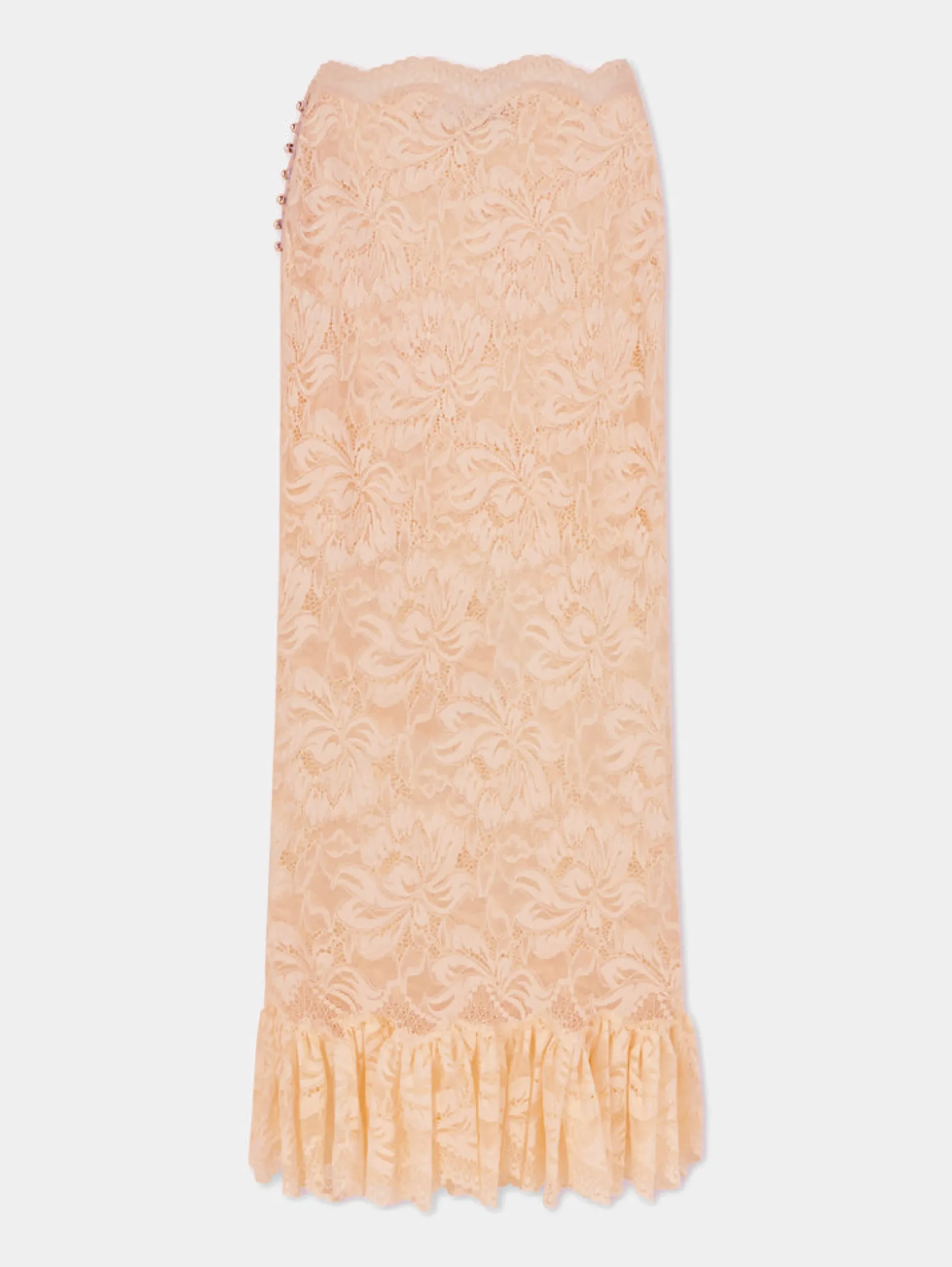 Long raffia colored skirt in lace | Rabanne Best