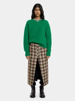 LONG SKIRT IN WOOL TARTAN | Rabanne Store