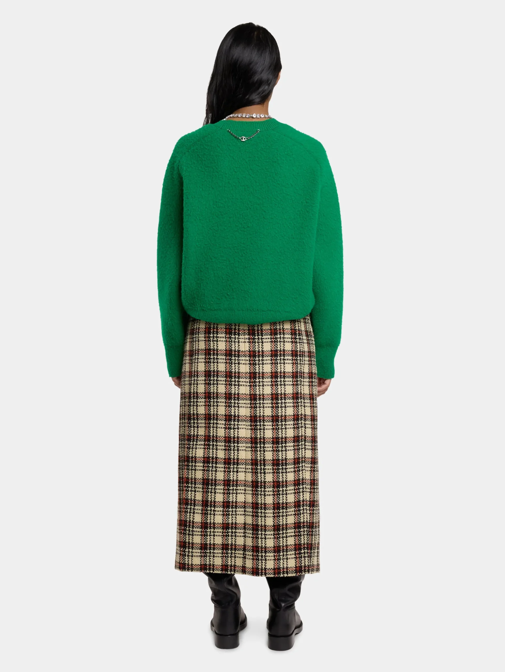 LONG SKIRT IN WOOL TARTAN | Rabanne Store