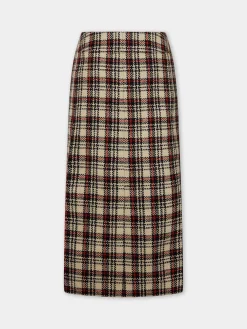LONG SKIRT IN WOOL TARTAN | Rabanne Store