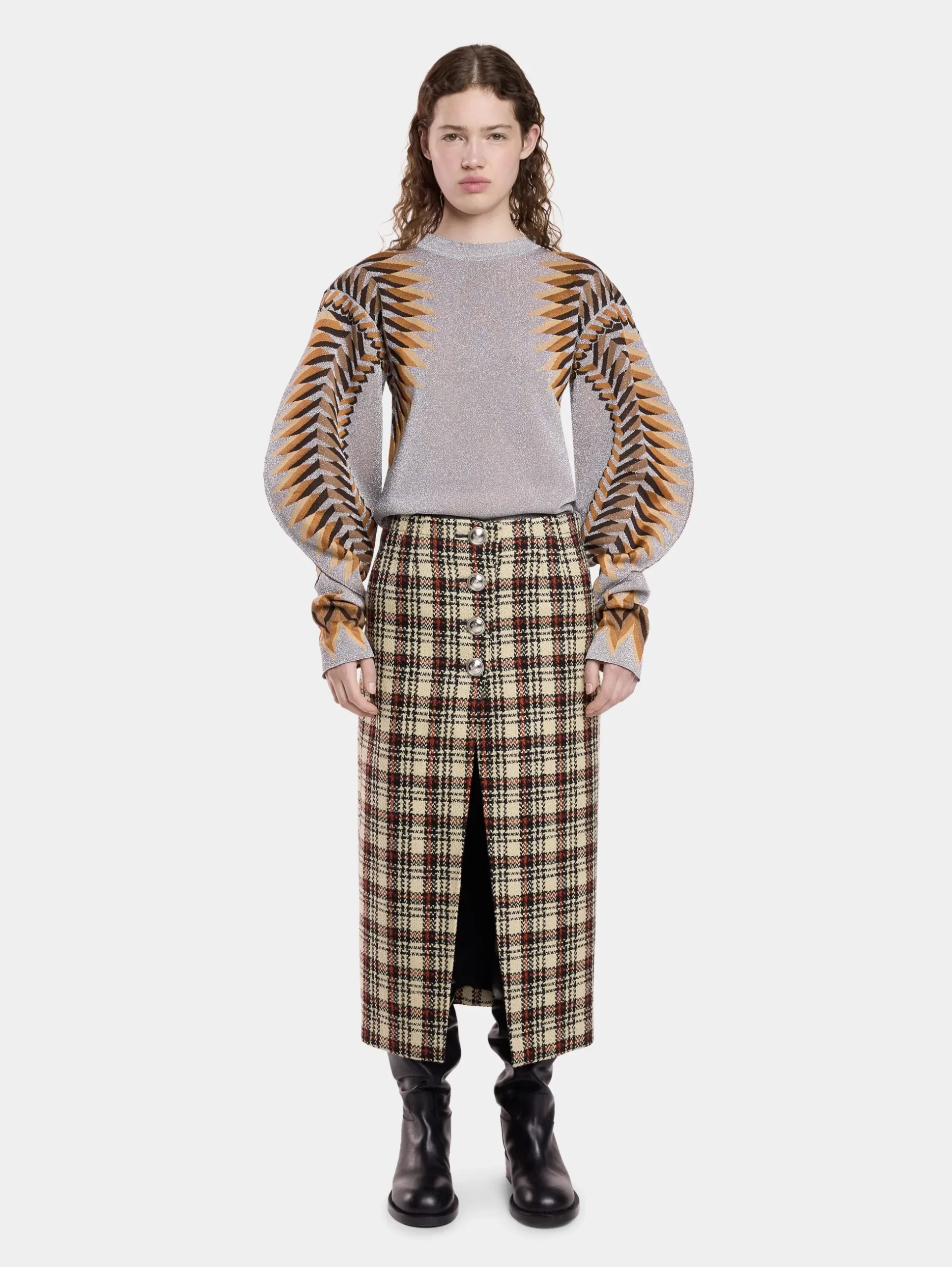 LONG-SLEEVE LUREX JACQUARD SWEATER | Rabanne Cheap
