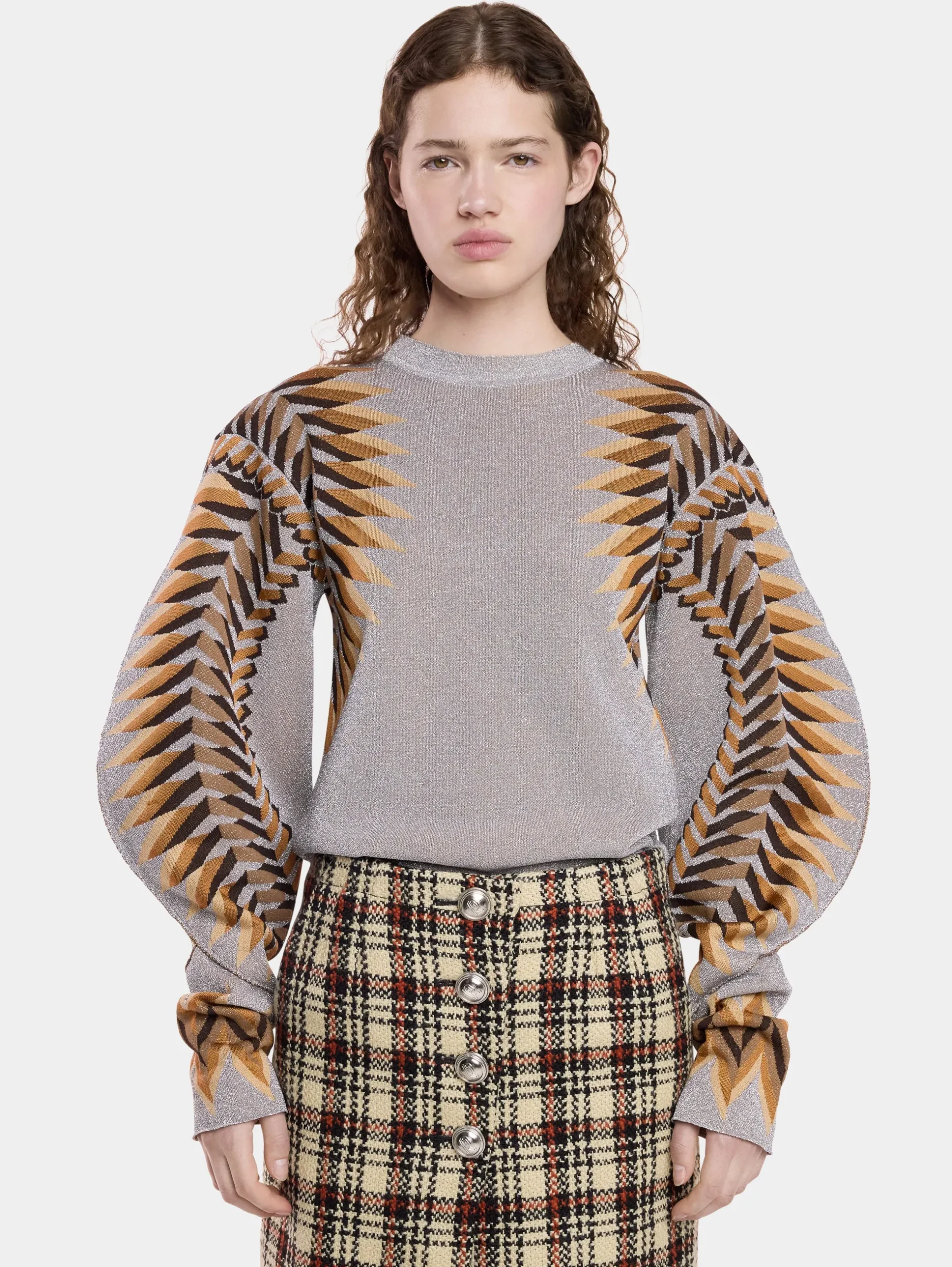 LONG-SLEEVE LUREX JACQUARD SWEATER | Rabanne Cheap
