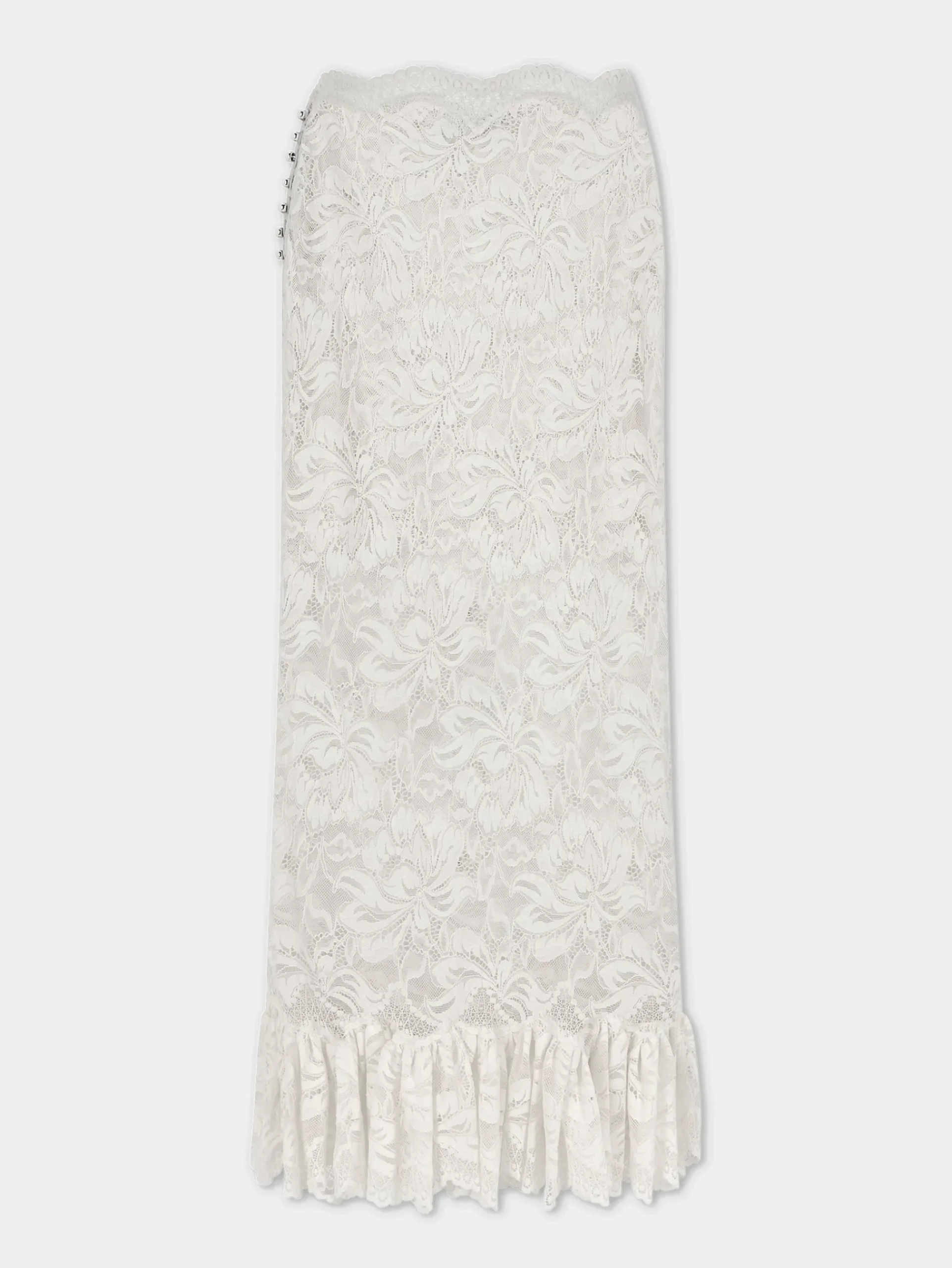 Maxi stretch lace ivory skirt | Rabanne Hot