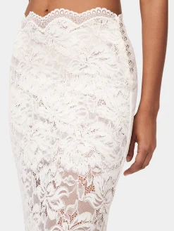 Maxi stretch lace ivory skirt | Rabanne Hot