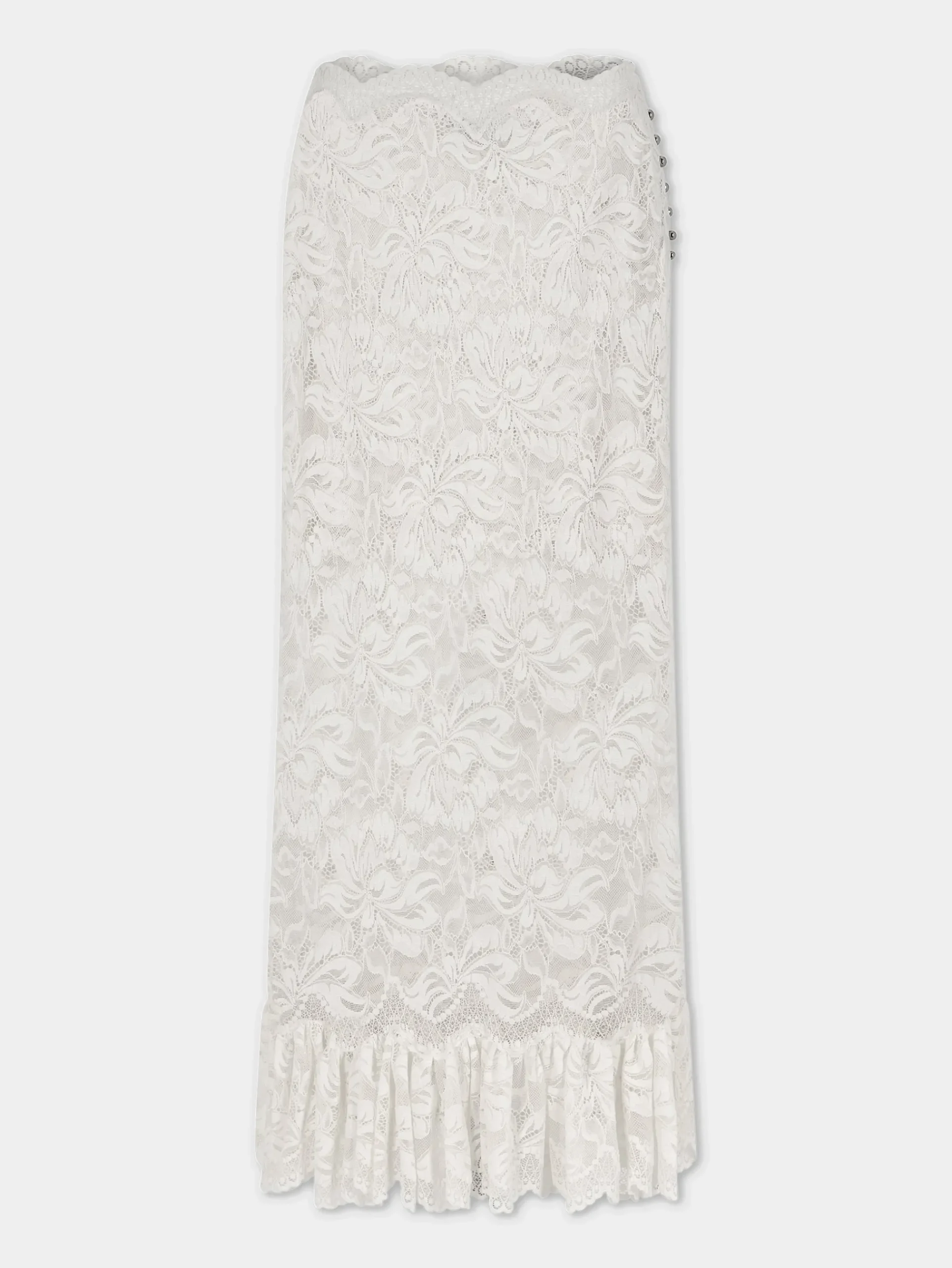Maxi stretch lace ivory skirt | Rabanne Hot