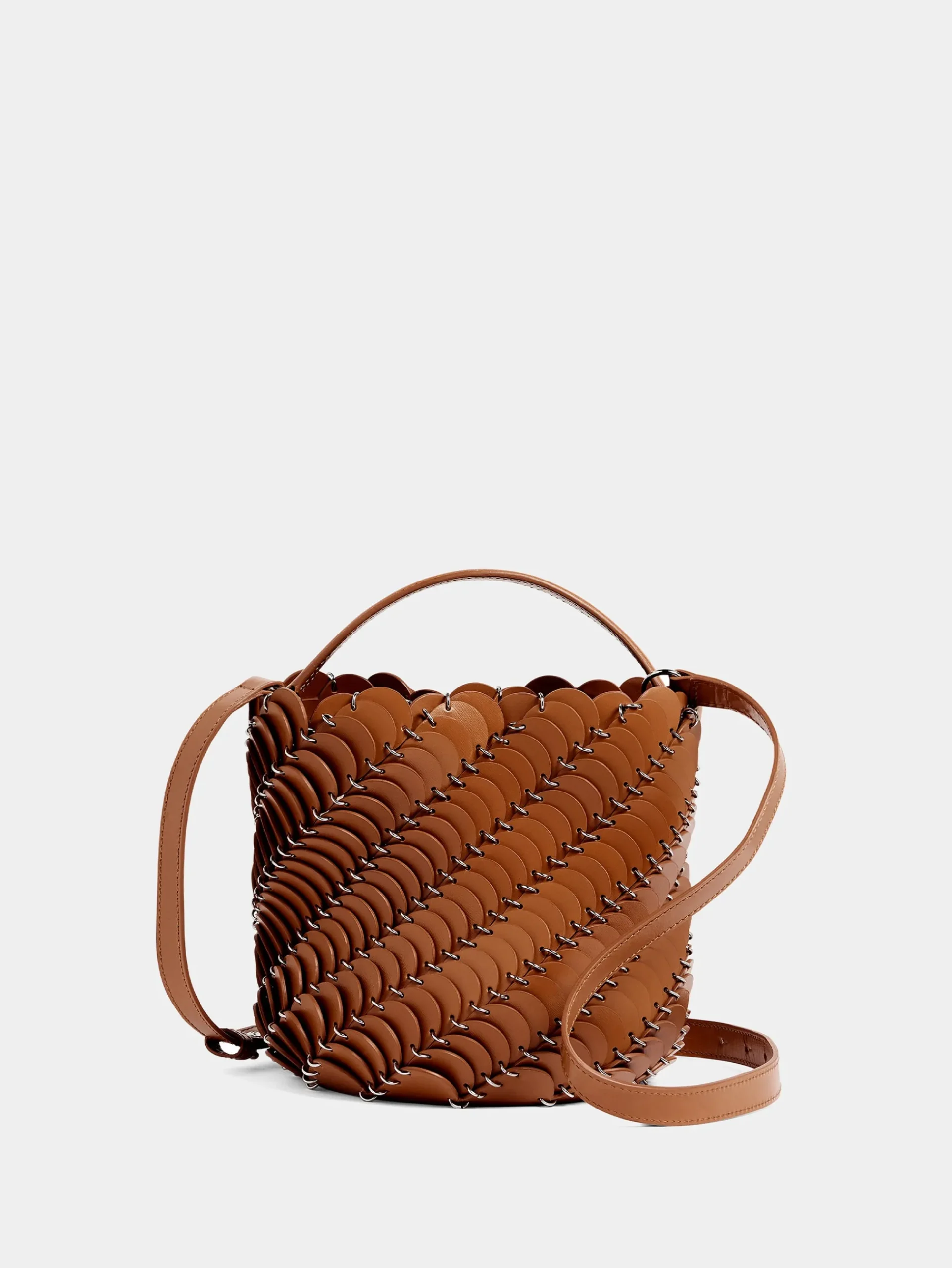Medium Cognac bucket Paco bag in leather | Rabanne Hot
