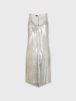 Metallized mesh dress silver | Rabanne Discount