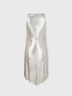 Metallized mesh dress silver | Rabanne Discount
