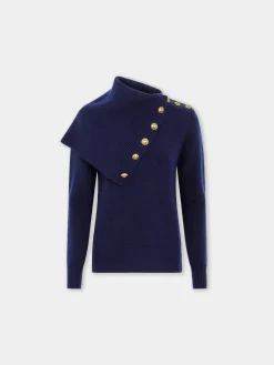 NAVY SWEATER IN WOOL | Rabanne Best Sale