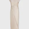 Nude draped dress with signature piercing | Rabanne Shop