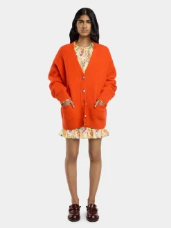 ORANGE OVERSIZED WOOL CARDIGAN | Rabanne Sale