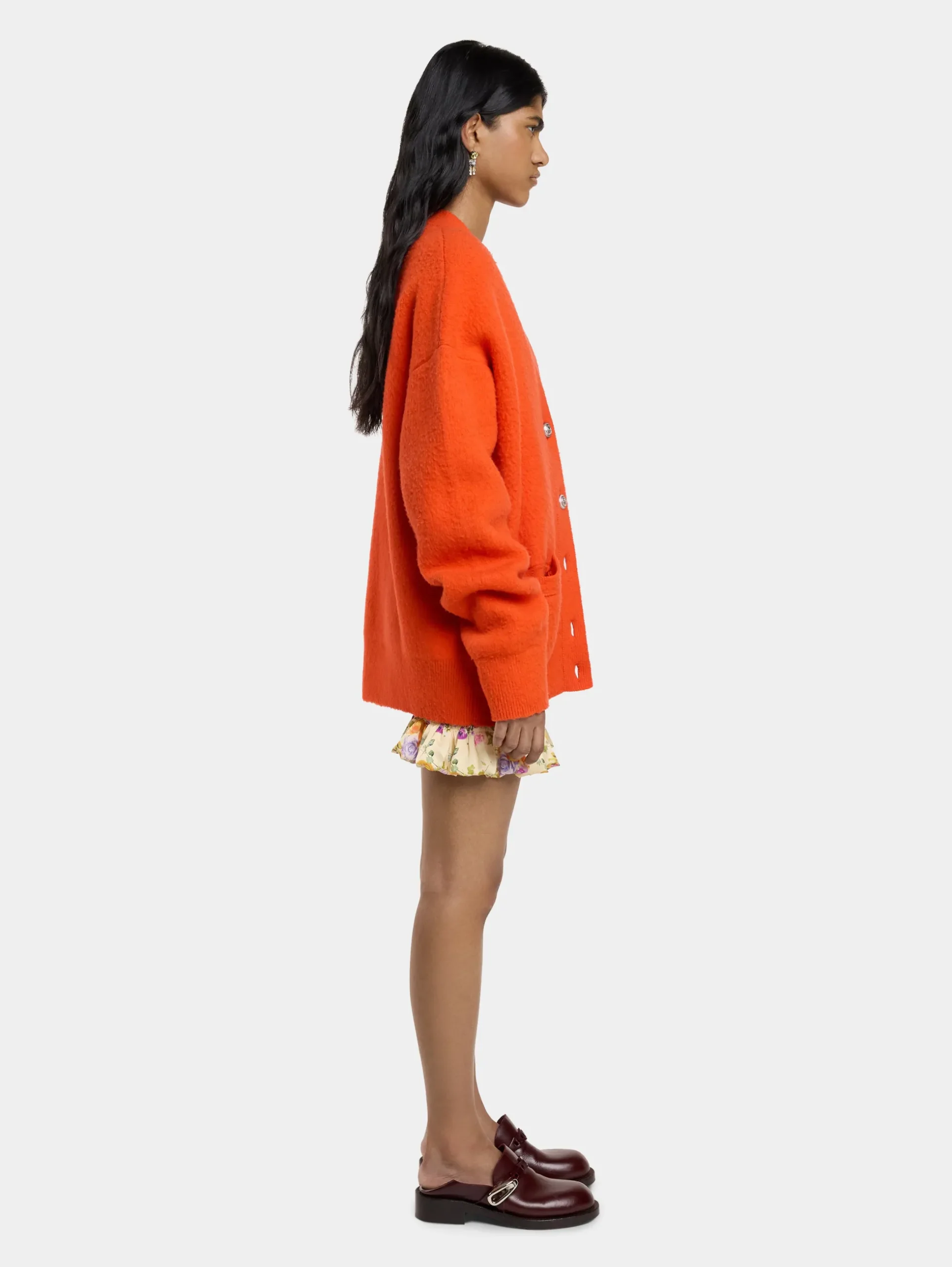 ORANGE OVERSIZED WOOL CARDIGAN | Rabanne Sale