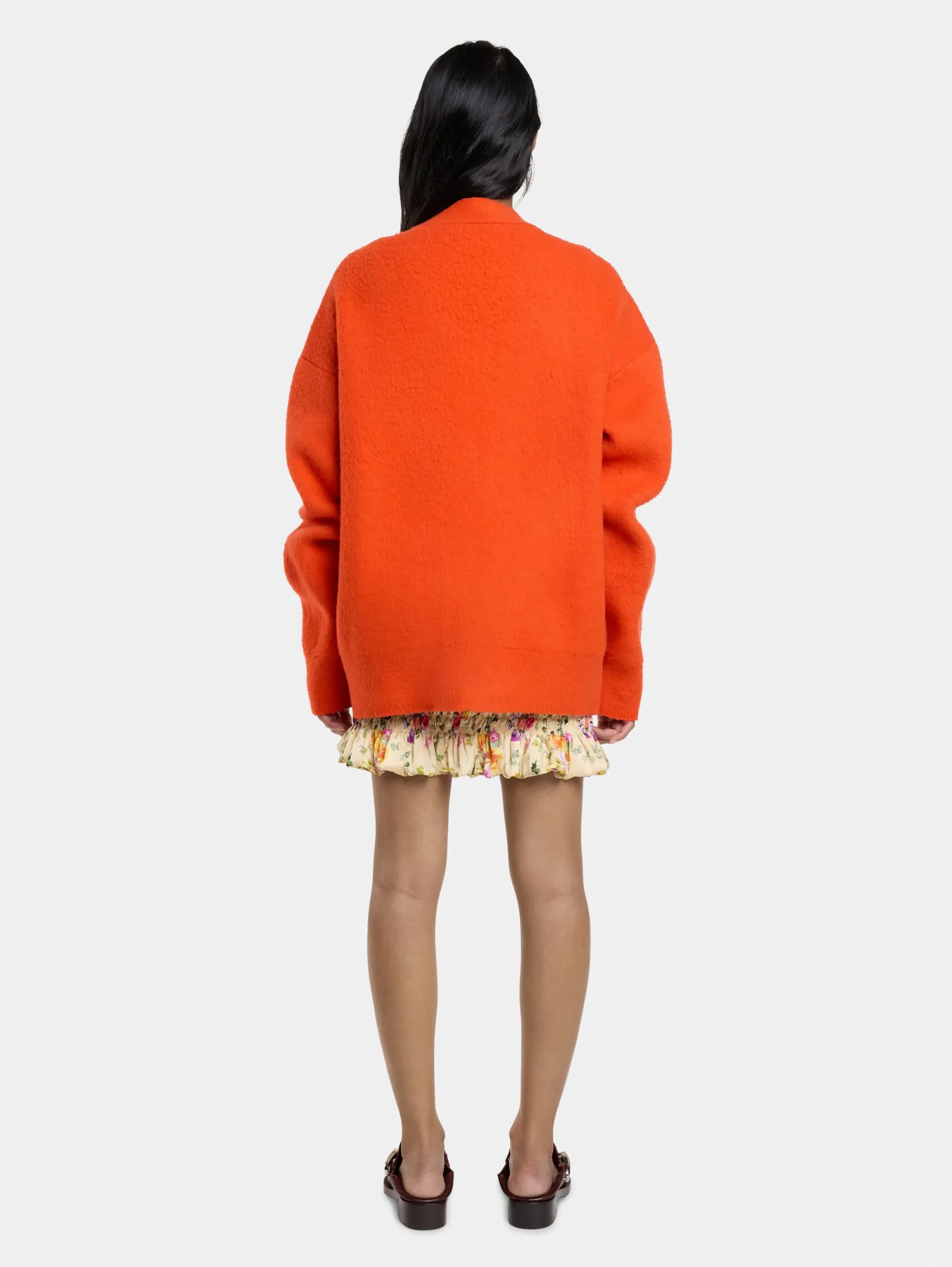 ORANGE OVERSIZED WOOL CARDIGAN | Rabanne Sale