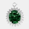 Oval charm with green crystal | Rabanne Store