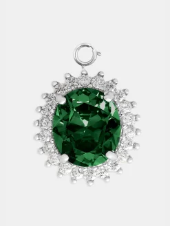 Oval charm with green crystal | Rabanne Store