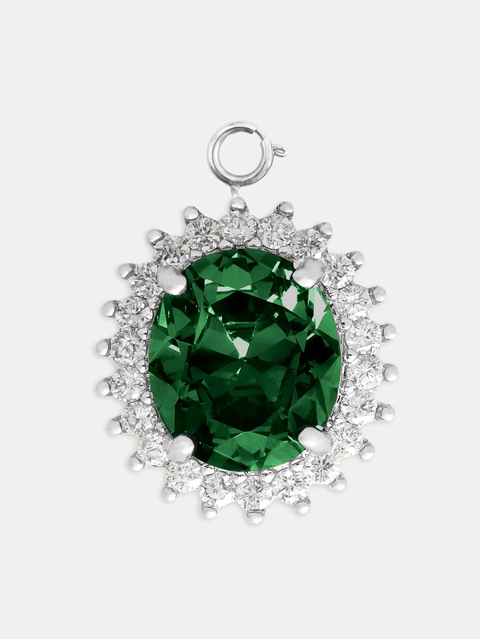 Oval charm with green crystal | Rabanne Store