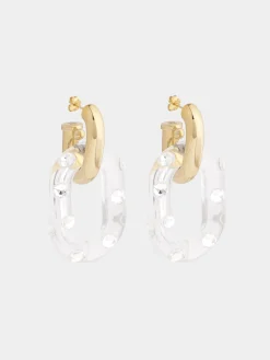 OVERSIZED XL LINK RHINESTONE EARRINGS | Rabanne Outlet