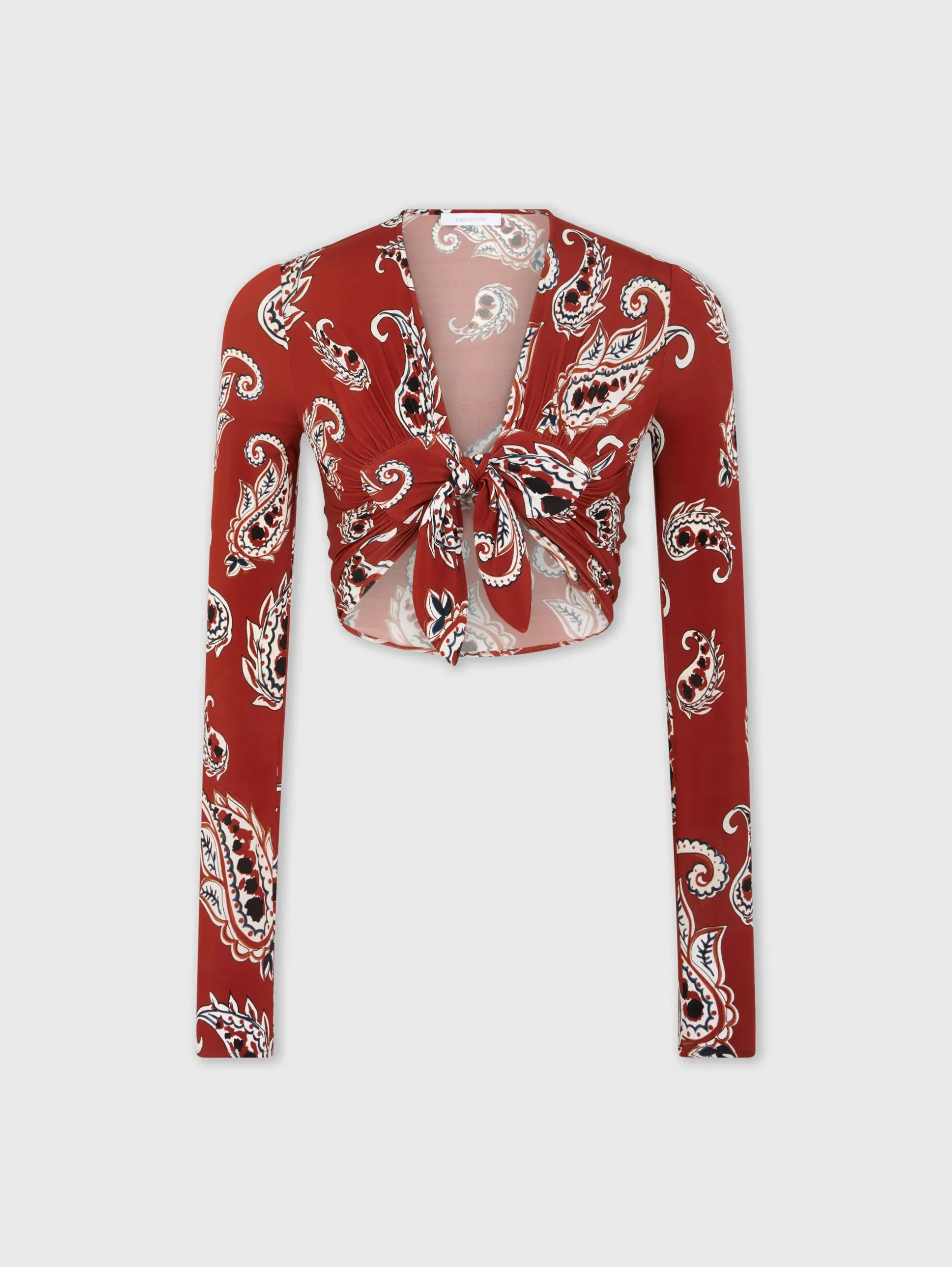 Paisley crop top with long sleeves | Rabanne Outlet