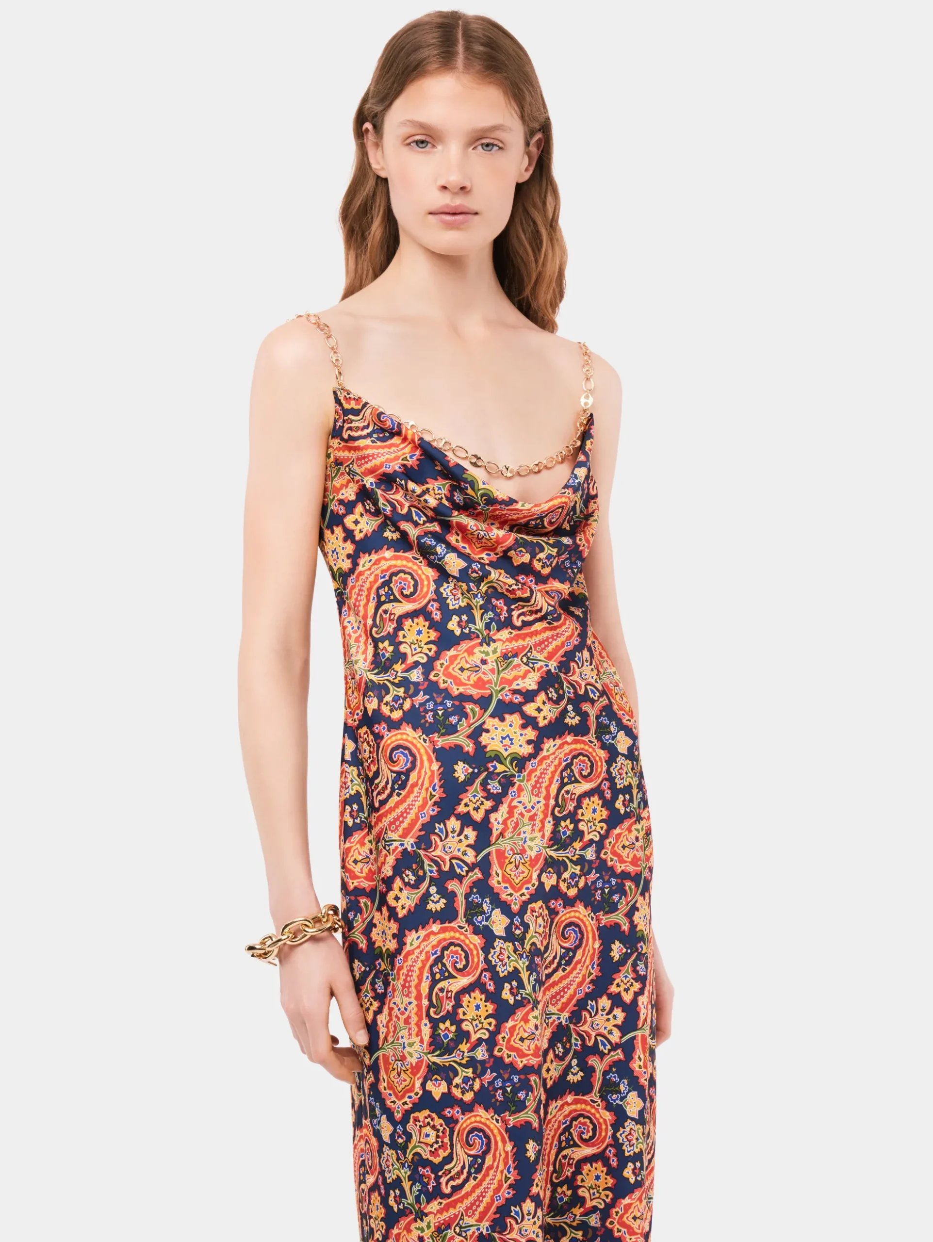 Paisley nuisette dress with signature eight chain | Rabanne Hot