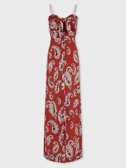 Paisley printed long dress | Rabanne Outlet