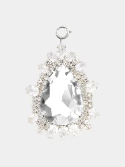 Pear shaped charm with transparent crystal | Rabanne Best