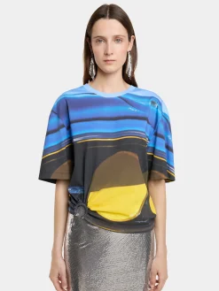 PIERCING TEE-SHIRT "FAST CARS" IN JERSEY | Rabanne Sale