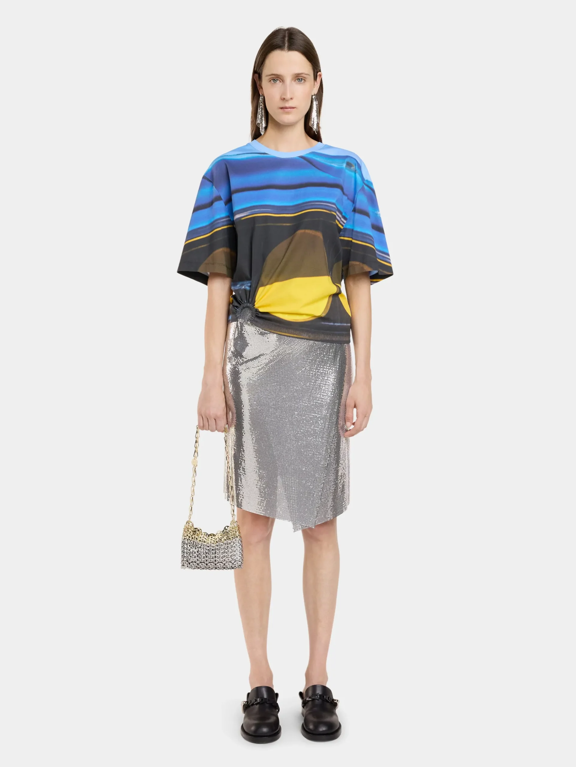 PIERCING TEE-SHIRT "FAST CARS" IN JERSEY | Rabanne Sale