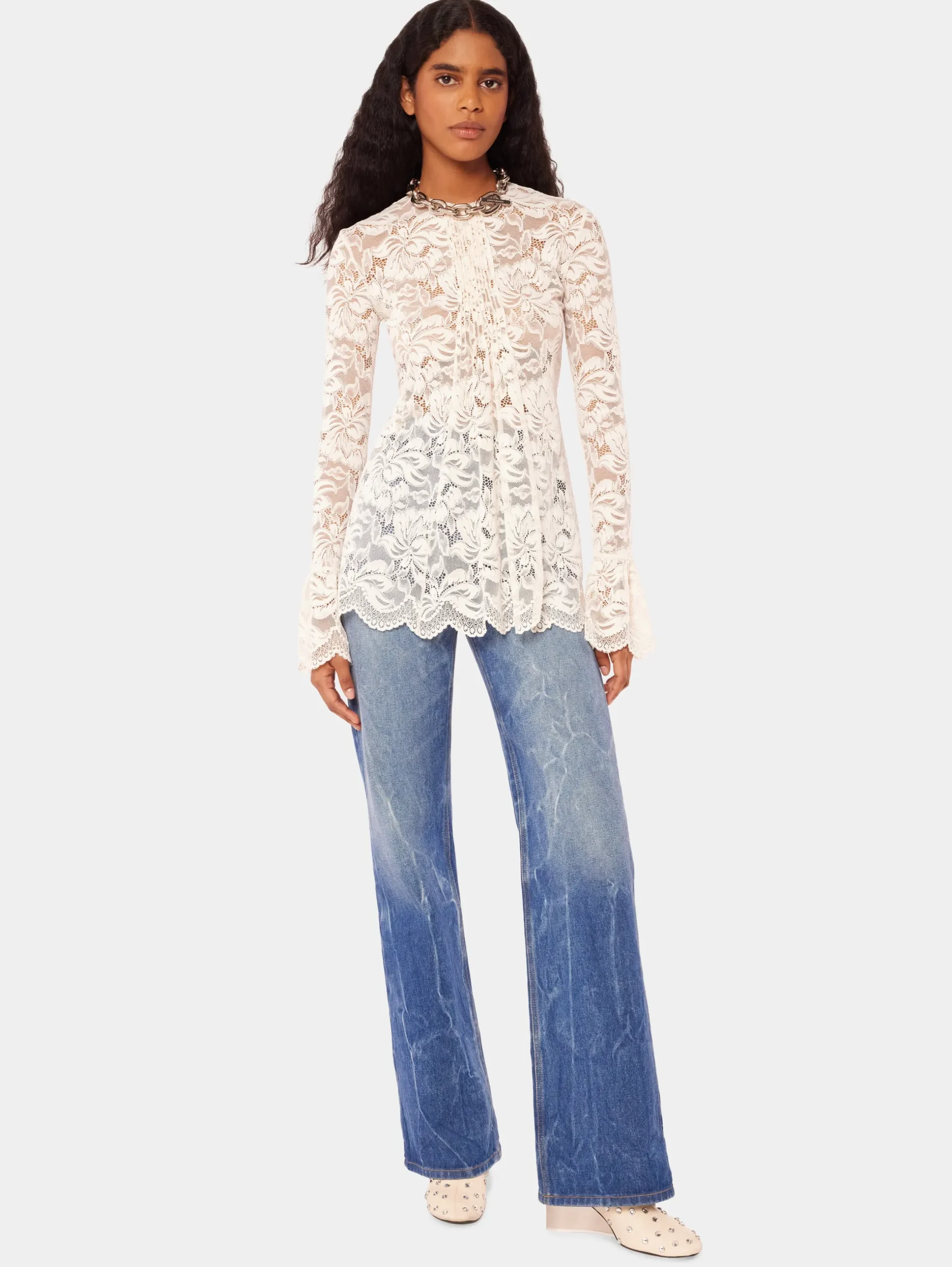 Pleated lace top | Rabanne Best