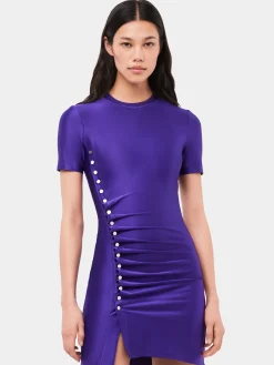 Purple drapé pression mini dress | Rabanne Best Sale