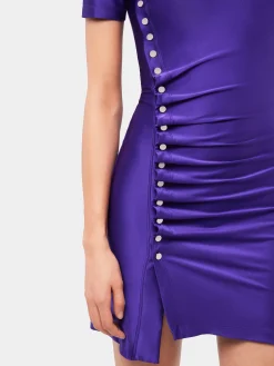 Purple drapé pression mini dress | Rabanne Best Sale