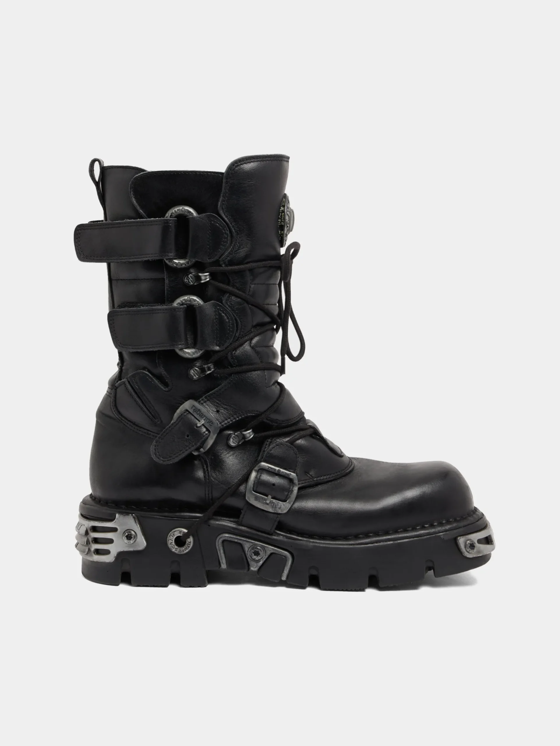 x NEW ROCK BLACK BOOTS | Rabanne Fashion