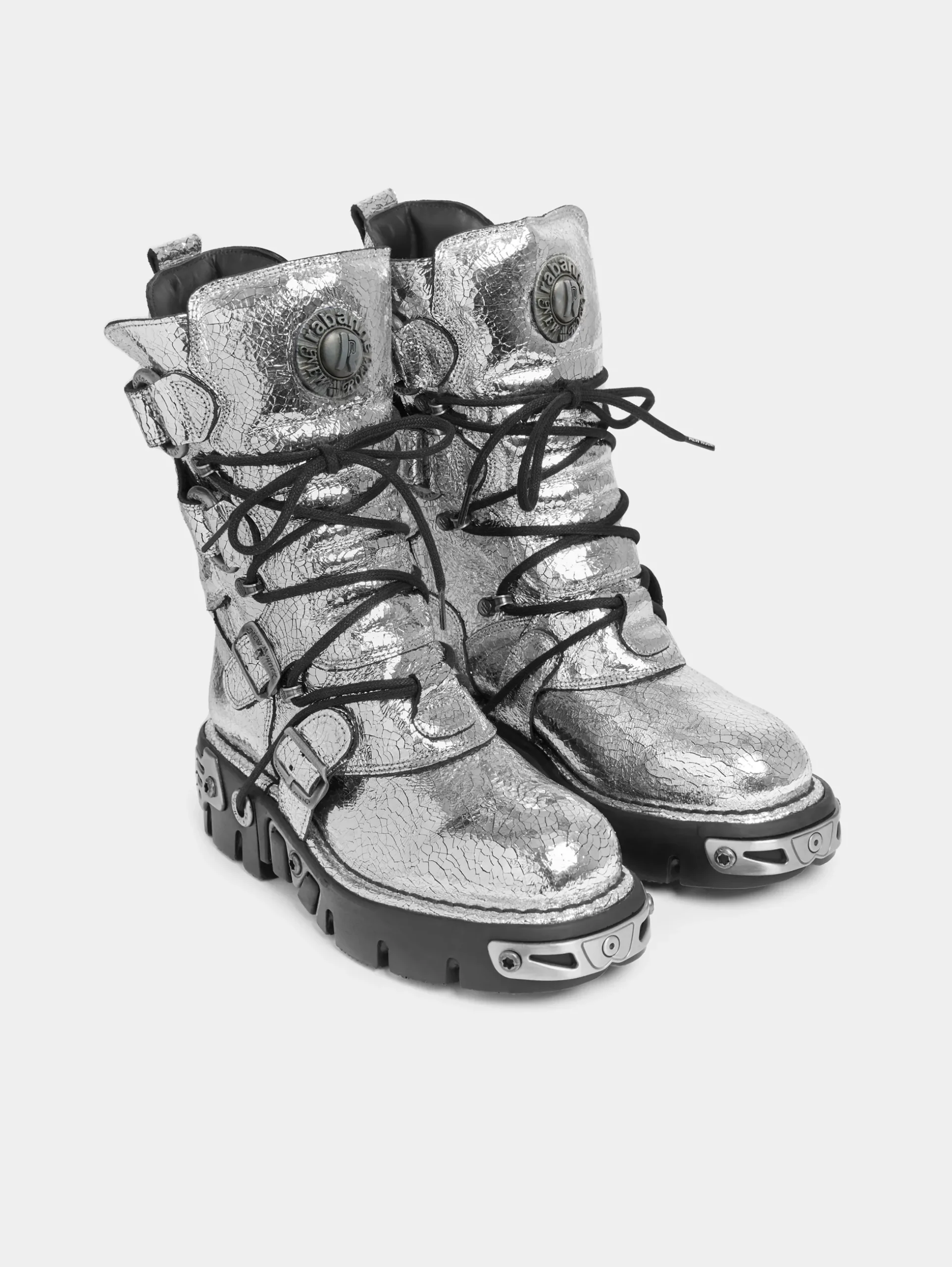 x NEW ROCK SILVER BOOTS | Rabanne Flash Sale
