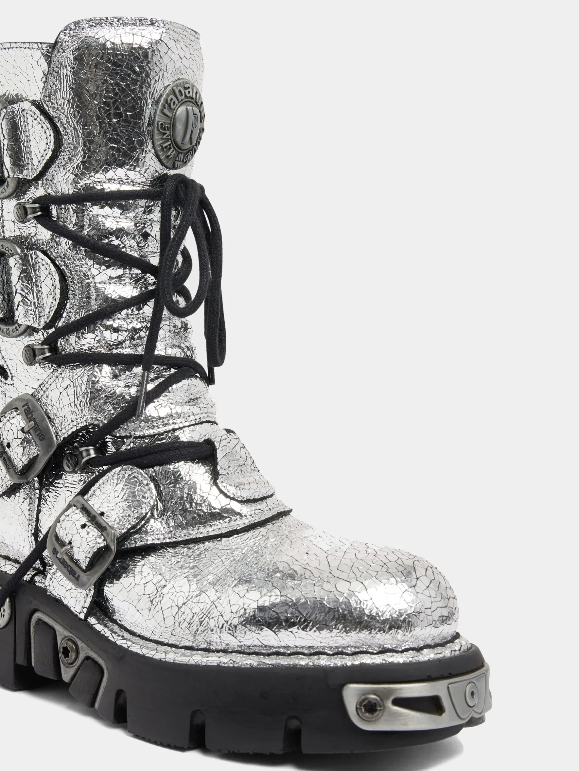 x NEW ROCK SILVER BOOTS | Rabanne Flash Sale