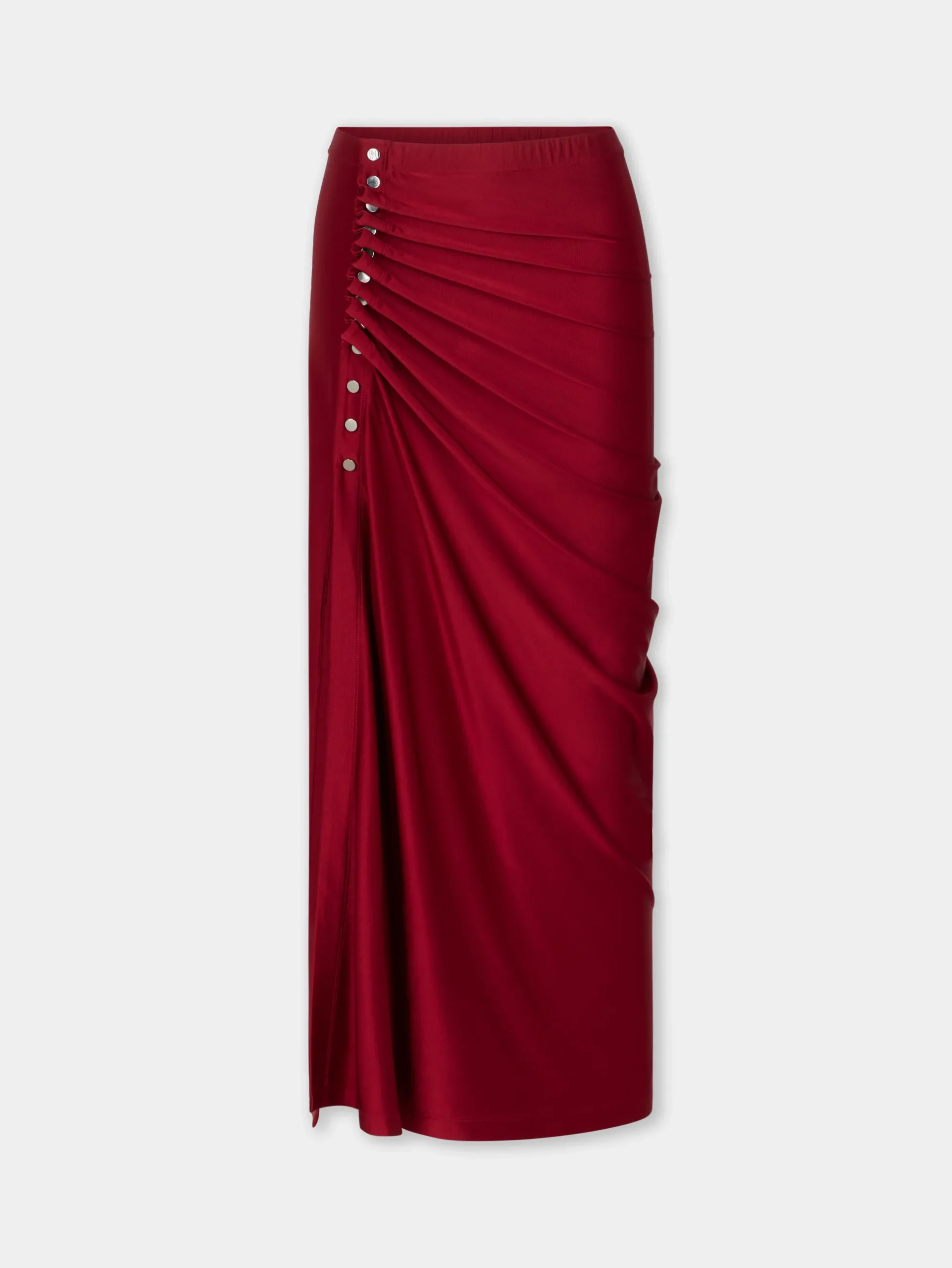RED LONG DRAPED SKIRT IN JERSEY | Rabanne Cheap