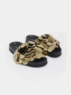 sequin-embellished slides | Rabanne Shop