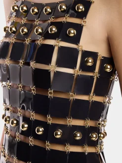 SHORT DRESS IN RHODOID ASSEMBLY | Rabanne Online