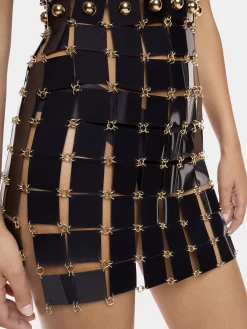 SHORT DRESS IN RHODOID ASSEMBLY | Rabanne Online