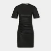 SHORT GATHERED DRESS IN LAMBSKIN | Rabanne Best