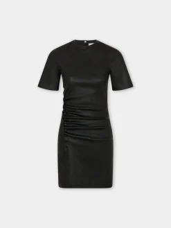 SHORT GATHERED DRESS IN LAMBSKIN | Rabanne Best