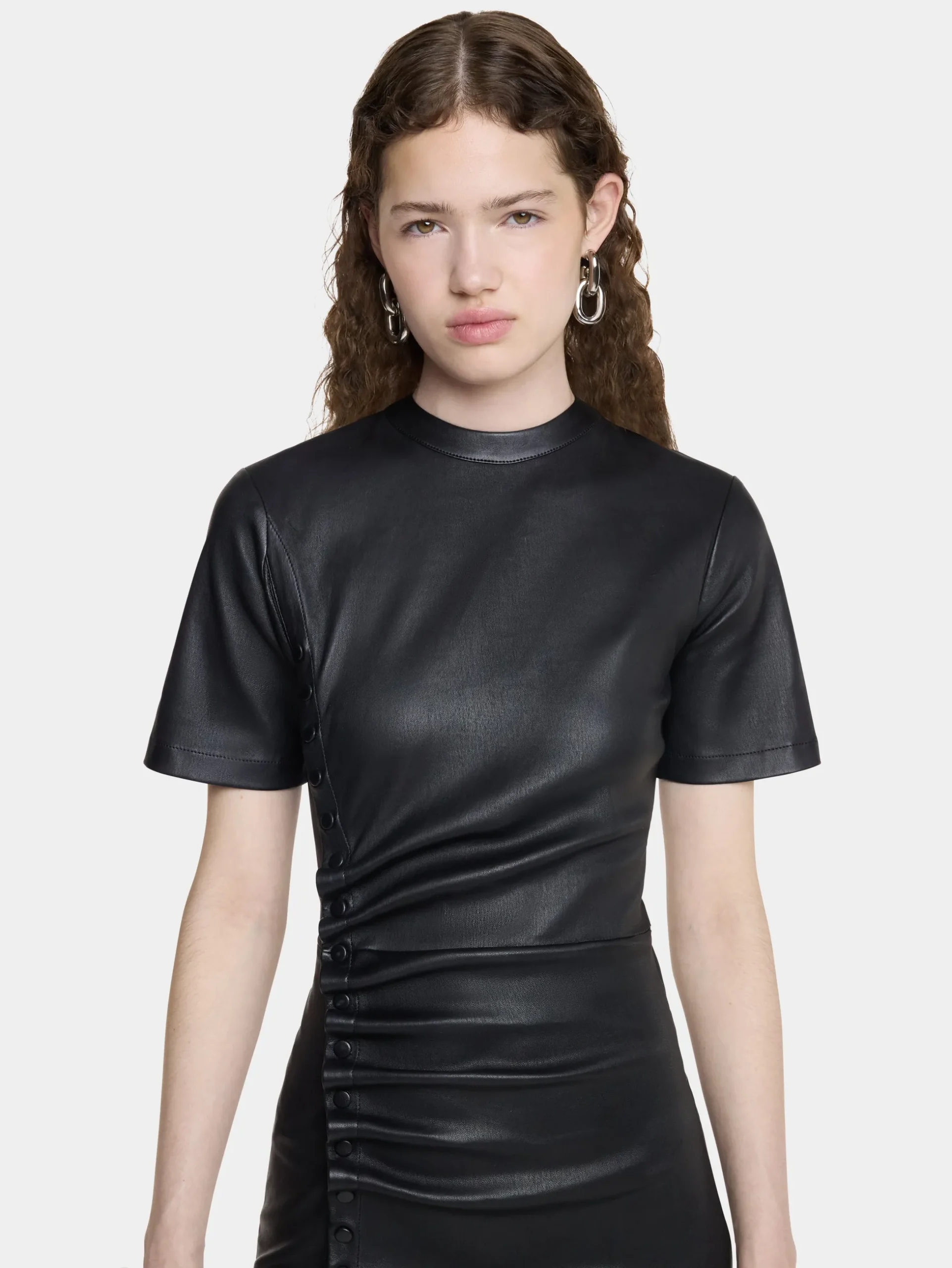 SHORT GATHERED DRESS IN LAMBSKIN | Rabanne Best