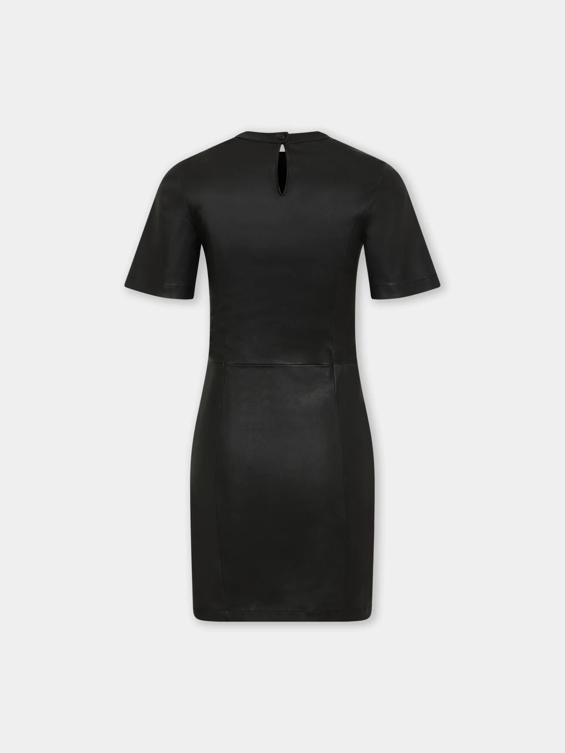SHORT GATHERED DRESS IN LAMBSKIN | Rabanne Best